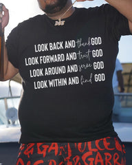 Men's Plus Size Look Back And Thank God T-shirt