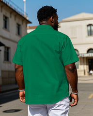 Men's Plus Size St. Patrick's Day Short Sleeve Lasel Short Sleeve Shirt