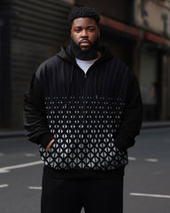 Men's Big and Tall Classic Check Graphic Zip Hoodie