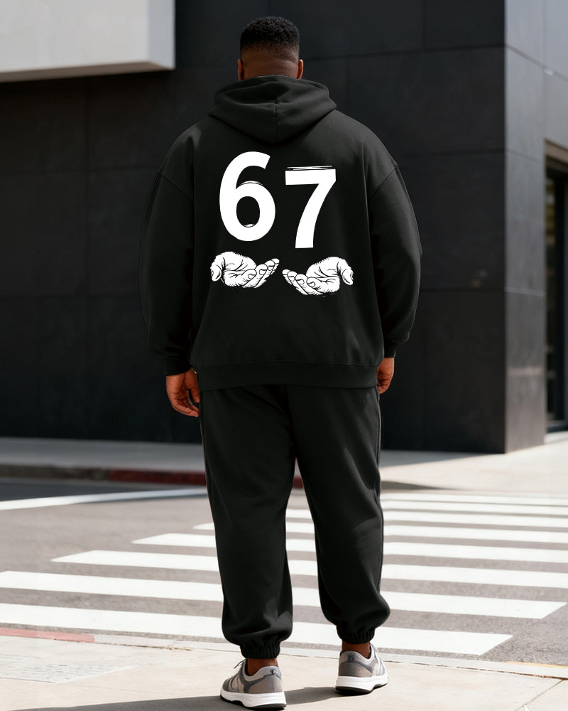 Big & Tall Men's Back "67" Two-Hand Print Hoodie Set