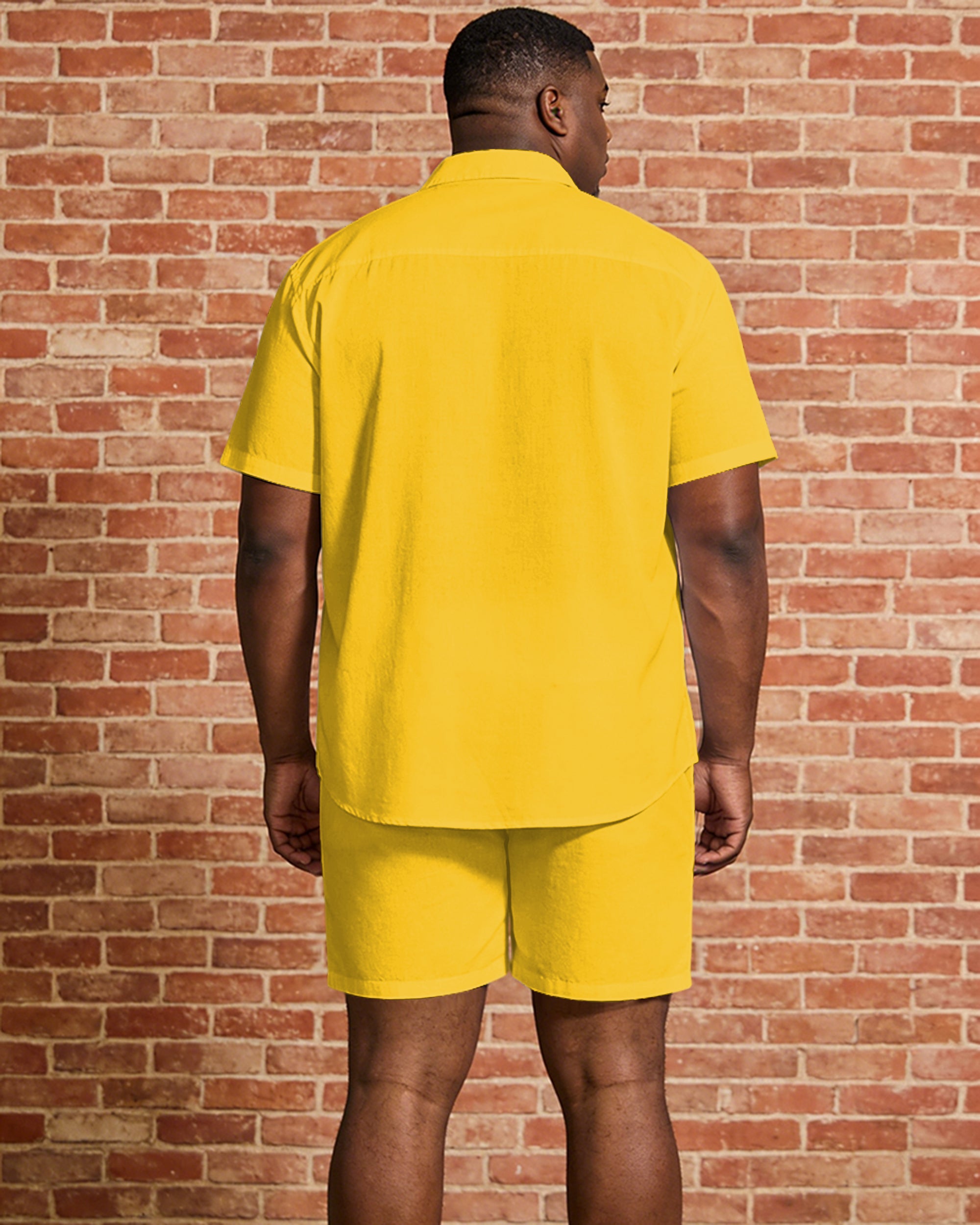 Big & Tall Men's Music Carnival Print Short Sleeve Shirt Shorts Set