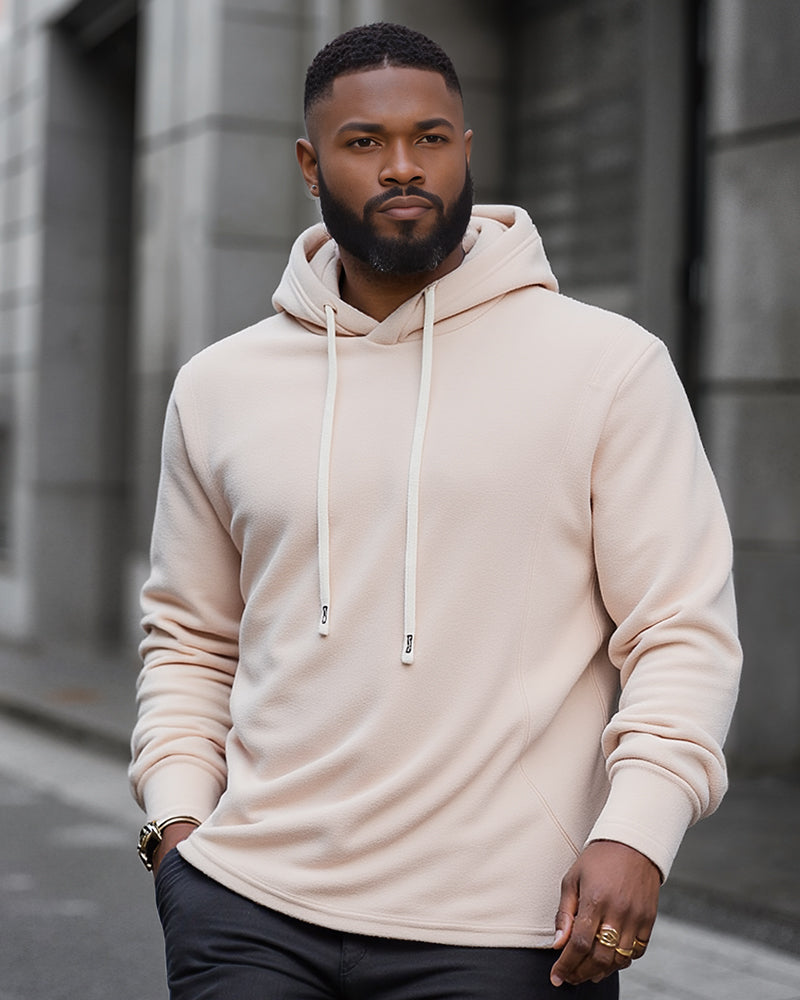 S-2XL Autumn And Winter Hooded Men's Casual Coral Fleece Sweatshirt Coat