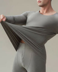 Big & Tall Men's Double-sided Velvet Warm Crew Neck Trousers Suit L-6XL