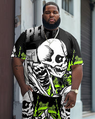 Poster Skull Print Large Men's Plus-Size Set