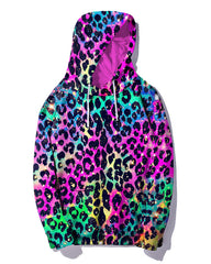 Women's Plus Size Sexy Multicolor Leopard Print Hoodie Set (Pack of Two)