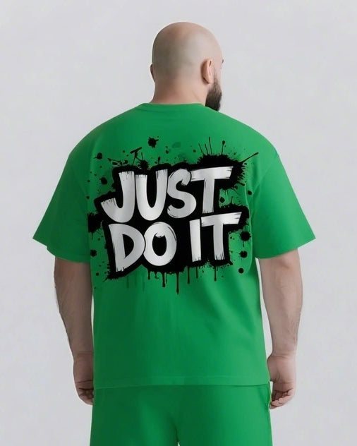 Don’t Think Just Do It Big & Tall Men's Lettering Simple Short-Sleeve T-shirt 2-Piece Set
