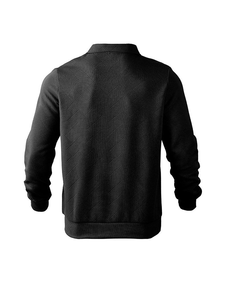 S-3XL Simple Solid Color Half-Zipper Lar Long Sleeve Sweatshirt