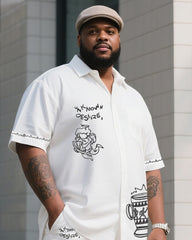 Big Boy Must Have 2025 Popular High-grade Printed Figure Short Sleeve Shirt Trousers Suit