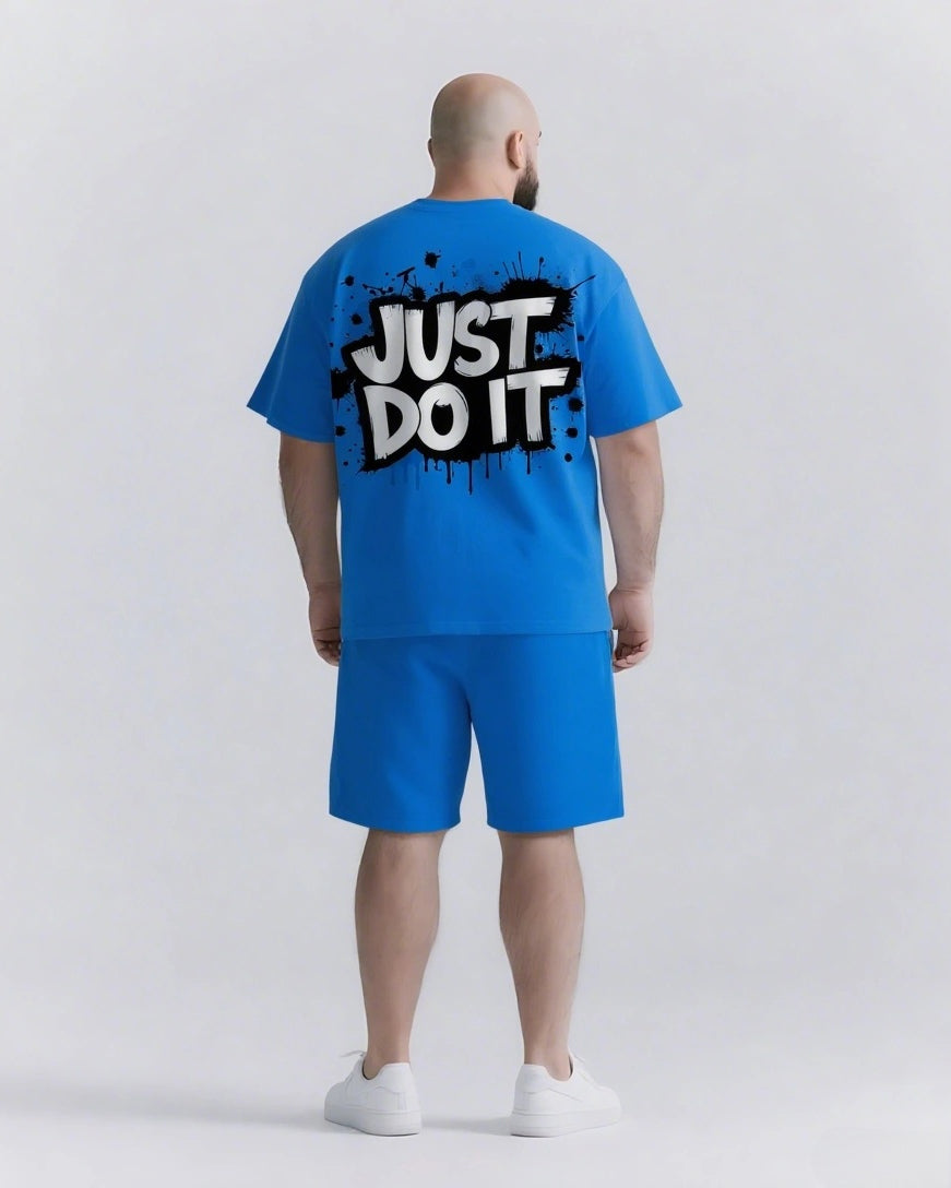 Don’t Think Just Do It Big & Tall Men's Lettering Simple Short-Sleeve T-shirt 2-Piece Set
