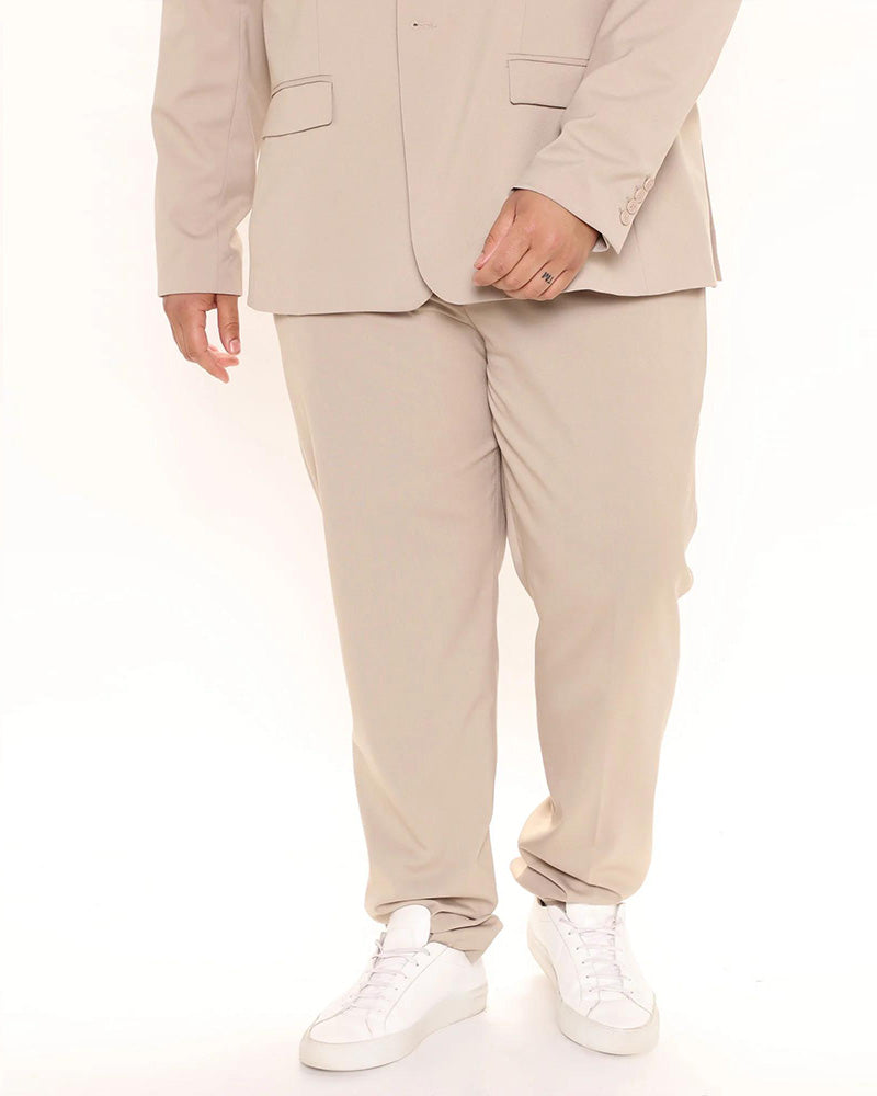Big & Tall Men's Daily Business Solid Color Trousers