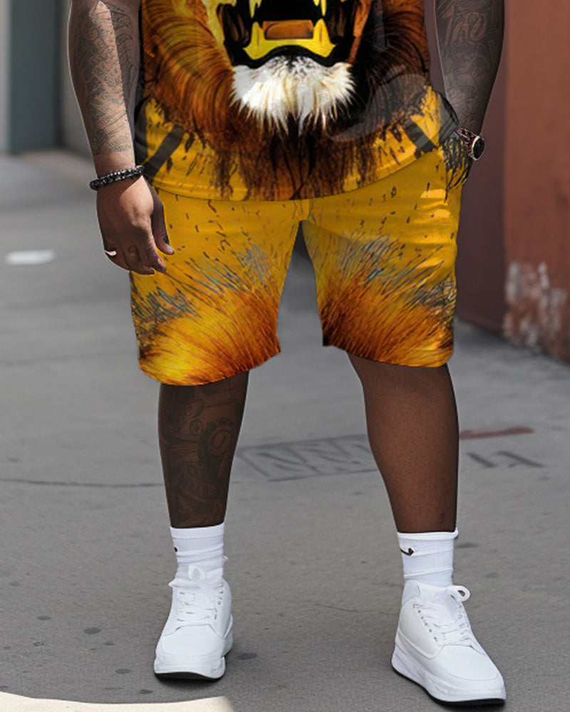 Street Roar Yellow Lion Print Large Men's Set