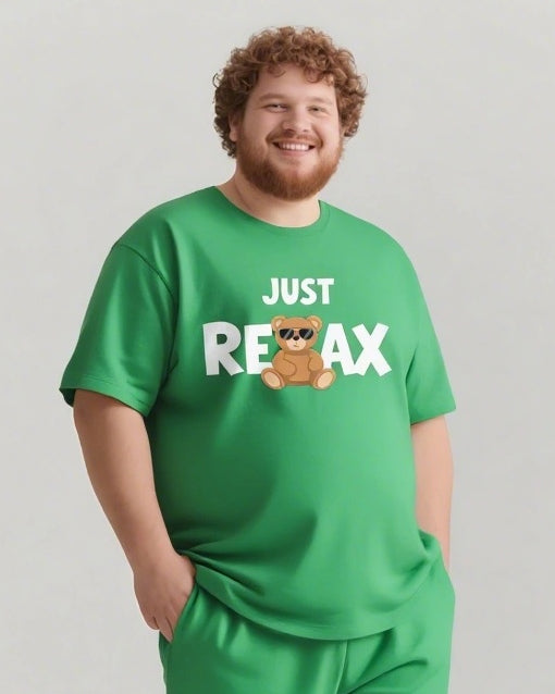 JUST RELAX Slogan T-shirt 2-Piece Set