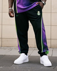 Big Boy Casual Sports Football Fans Gradient Art Design Clothes Round Neck Short Sleeve T-Shirt Trousers Suit