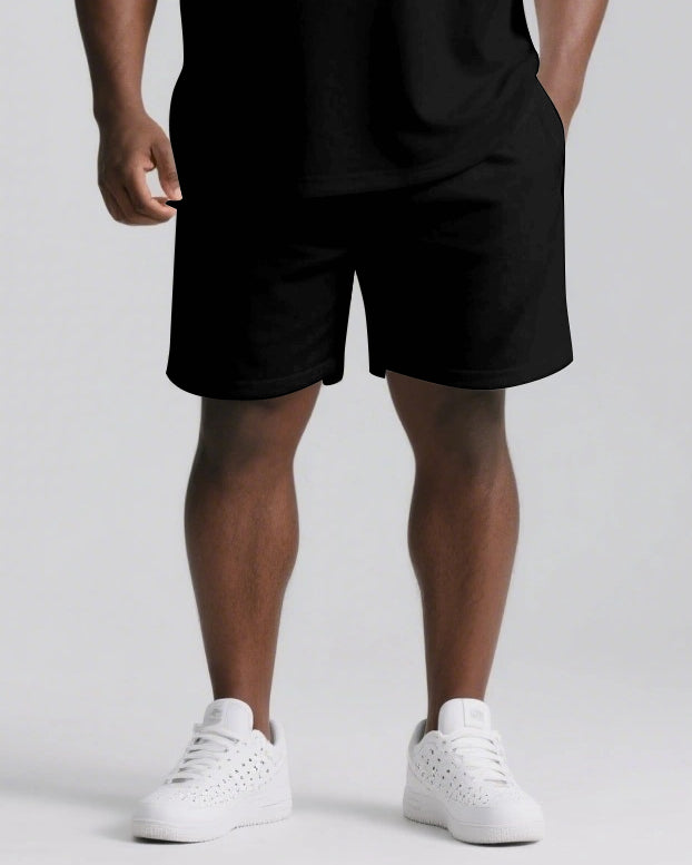 Never Give Up On Building Your Future Men's Big and Tall Lettering Short Sleeve T-shirt 2-Piece Set