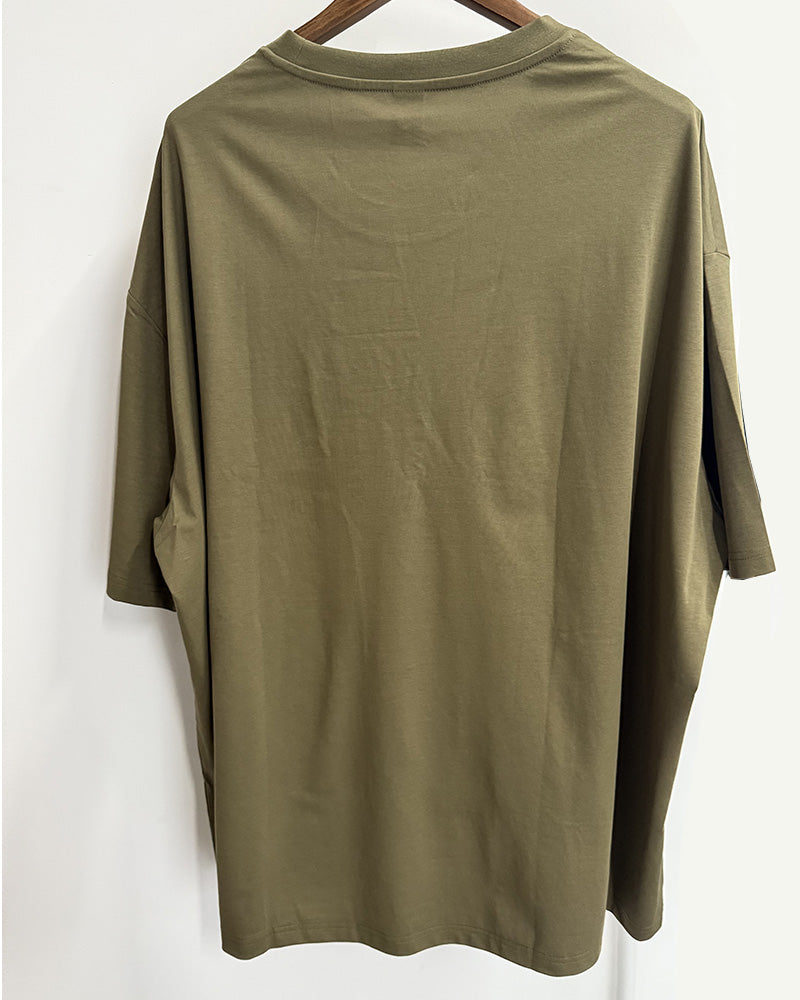 4XL-10XL Big & Tall Men's Daily Leisure Aircraft Letters Cotton Crewneck Short Sleeve T-Shirt