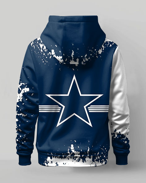 Men's Plus Size Star Color Block Zip Hoodie