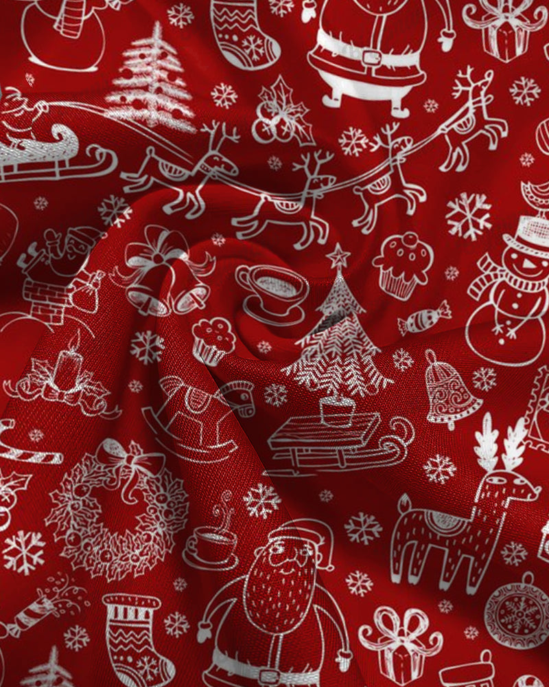 Christmas Playful Print Men's Loose Plus Size Straight Long Sweat Pants