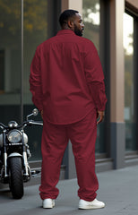 Big Men's Red Square Gradient Long Sleeve Walking Set