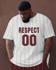Big & Tall Guy’s Sports Striped Color Block Street Hip-Hop Casual Two-Piece Set