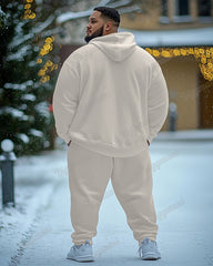 Men's Daily Casual Gothic Black Fur Ball Monster Print Plus Size Hoodie Suit