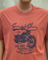 7XL-10XL Big & Tall Men's Daily Leisure Harley Motorcycle Cotton Crewneck Short Sleeve T-shirt
