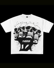 Big Boy Fashion Street Daily Casual Trend Skull Crewneck T-shirt Trousers Suit