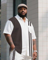 Big Boy Must Have 2025 Popular Color Block Short Sleeve Shirt Trousers Suit