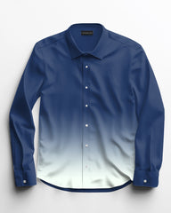 Men's Plus Size Versatile Single Color Gradient Long Sleeve Lapel Shirt 2 Piece Set