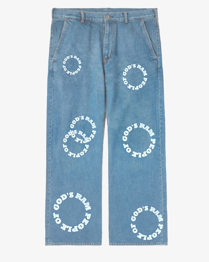 Plus Size Boys 2025 Fashion Street Creative Round English Print Jeans