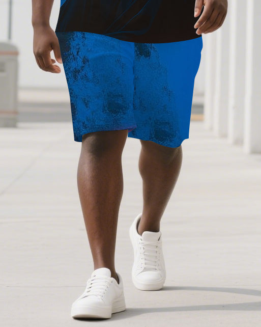 Bold Beyond Bones Men's Fashion Skull Print Big & Tall Short Sleeve T-shirt and Shorts Set