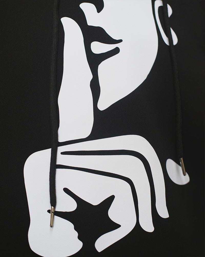Forbidden Abstract Printed Oversized Cotton Hoodie