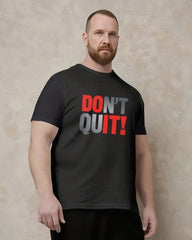 Quit Is Not In Your Code Men's Big and Tall Simple Lettering Short Sleeve T-shirt 2-Piece Set