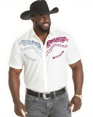 Big & Tall Men's Western Textured Short Sleeve Shirt