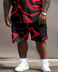 Street Hip Hop Art Irregular Flowing Print Large Men's Suit