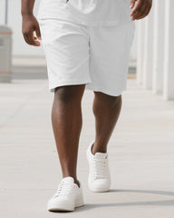 Bones Break Not Dreams Men's Simple Skull Print Big & Tall Short Sleeve T-shirt and Shorts Set