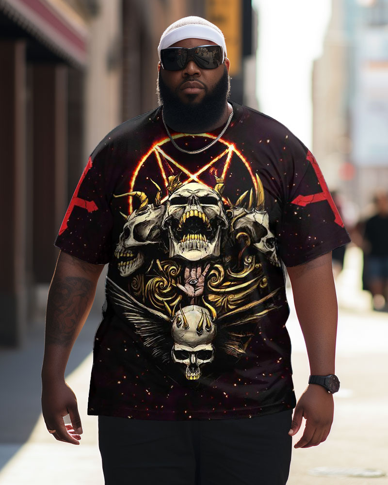 Men's Big & Tall Viking Star Chart Skeleton Crew Neck Short Sleeve T-Shirt