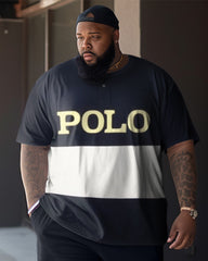 Men's Big & Tall Color Matching Sport Polo Two-Piece Set