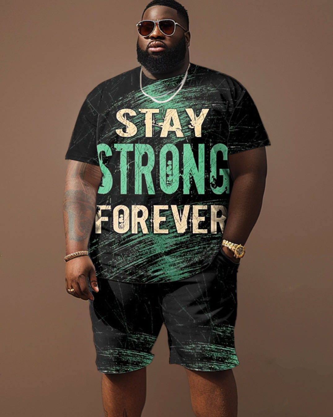 Street Hip Hop Large Letter Print Large Men's Suit