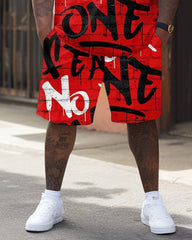 Street Hip Hop Alphabet Print Large Men's Set
