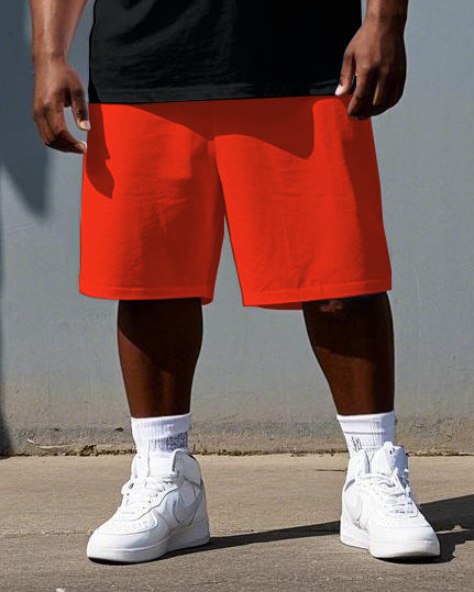 Big & Tall Men's Speed Racer Cartoon Gorillas Printed Short Sleeve T-shirt and Short Set