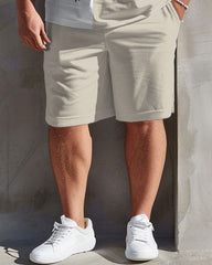 Men's Plus Size Casual Simple Color-block Letter Print T-shirt Shorts Suit