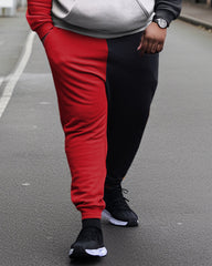 Men's Plus Size POLO Star Casual Sports Hoodie Long Sleeve Color Blocking Two Piece Set