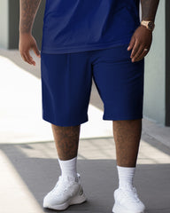 Men's Big and Tall Polo Color Matching POLO Two-Piece Set