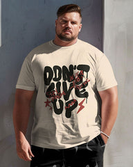 Men's Plus Size Casual Inspirational Slogan Alphabet Print T-Shirt Shorts Suit
