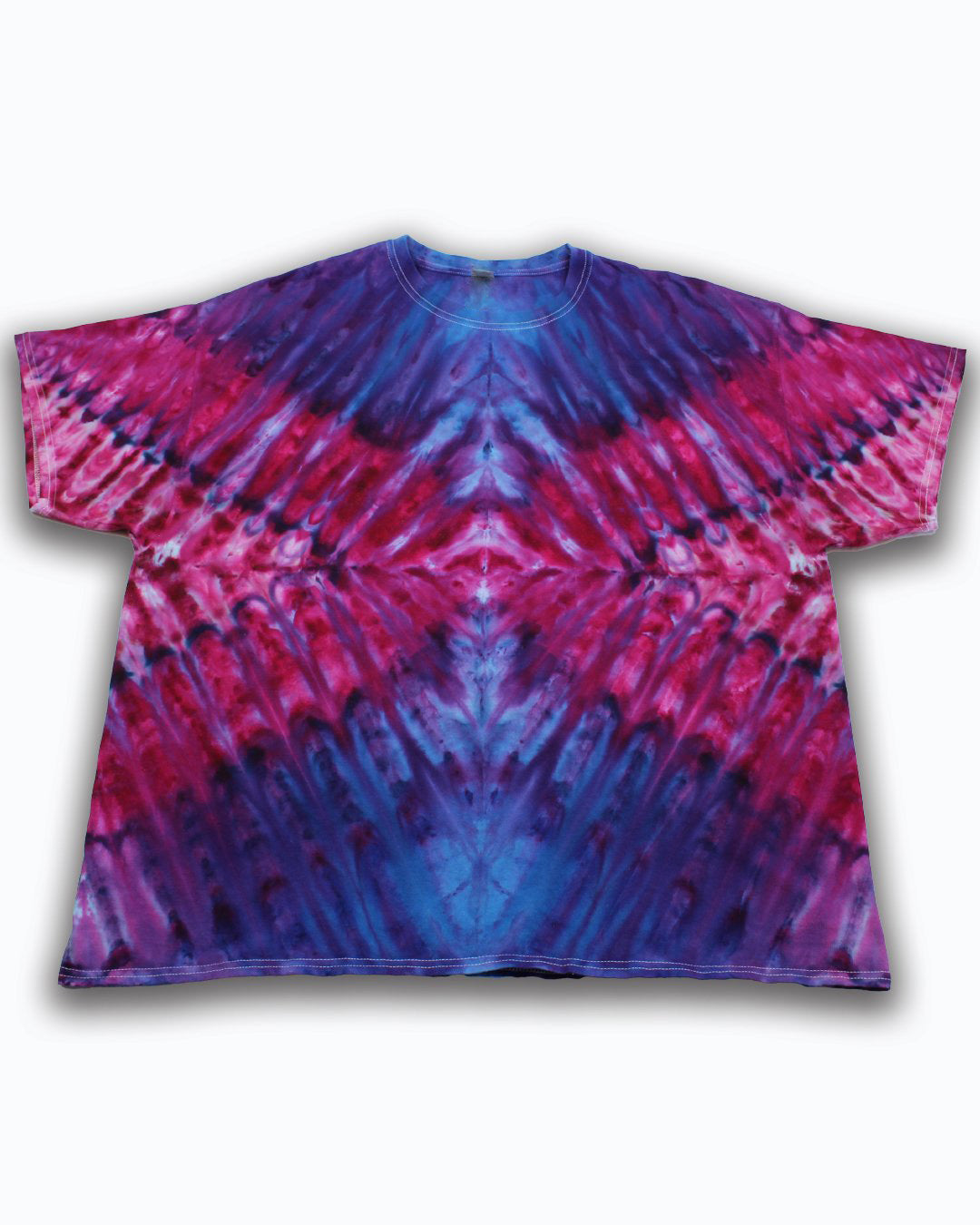 Men's Plus Size Double-Sided Diamond Ice Dye Tie-Dye Round Neck T-Shirt Shorts Suit