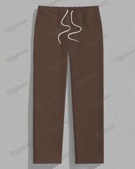 Men's Plus Size Brown Striped K Letter Print Long Sleeve T-Shirt Trousers Suit