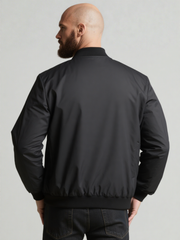 Big & Tall Men's Black-autumn And Winter Three-proof Environmental Protection Fabric Warm Elastic Jacket Coat
