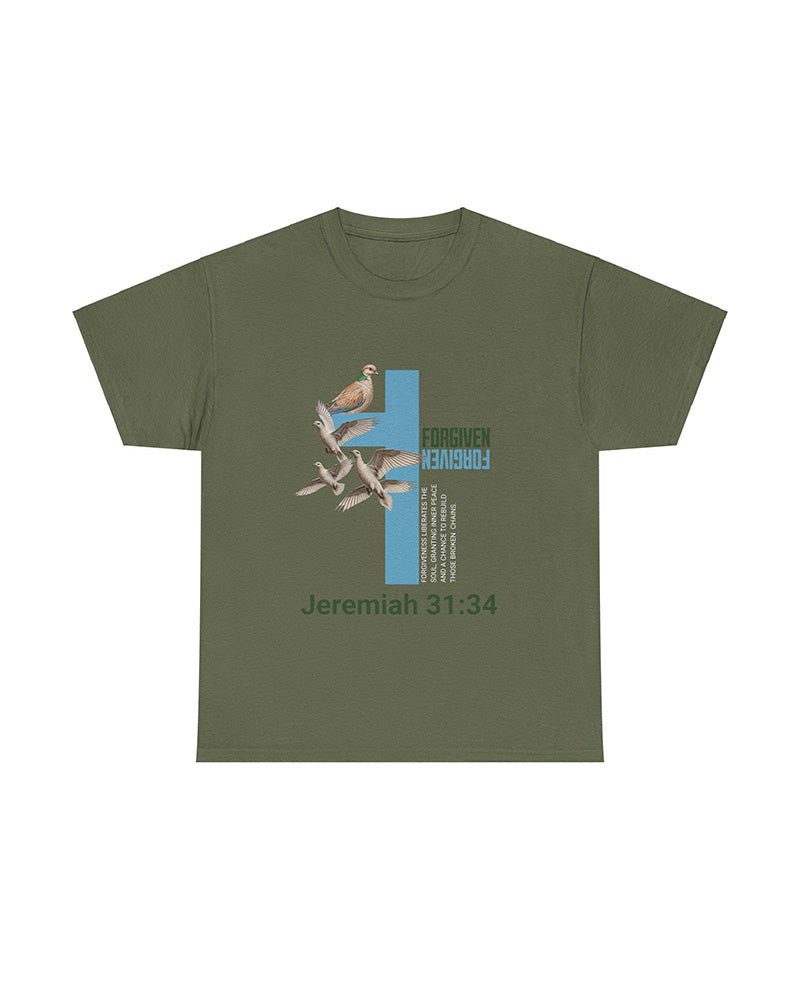 Women's Plus Size Bible Scripture Forgiven Round Neck Short Sleeve T-Shirt