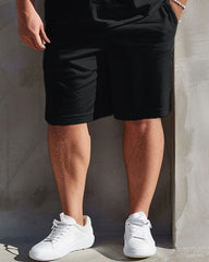 Men's Big & Tall Simple Golden Letter Print T-shirt Shorts Set