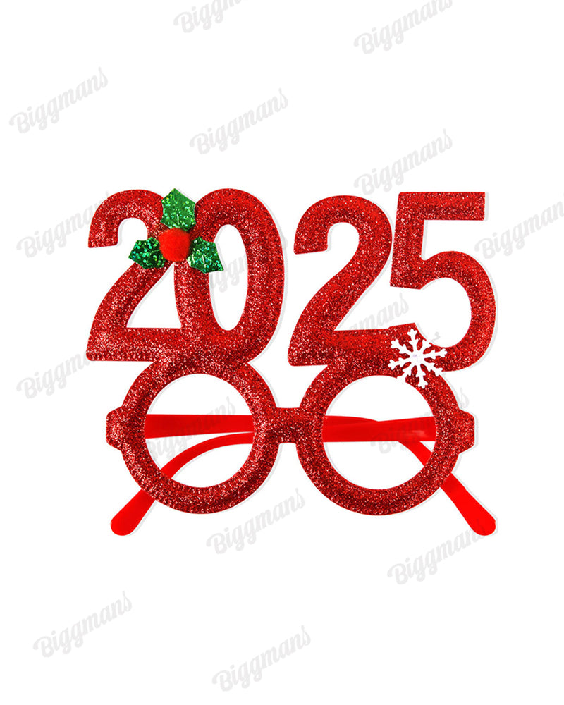 Set Package-Red Santa Claus Role Playing Hoodie Pants Set & 2025 Christmas Glasses & Fabric Basket & Santa Claus Pendant